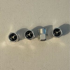 Mercedes Benz Logo valve Stem caps in silver set of 4 NWT